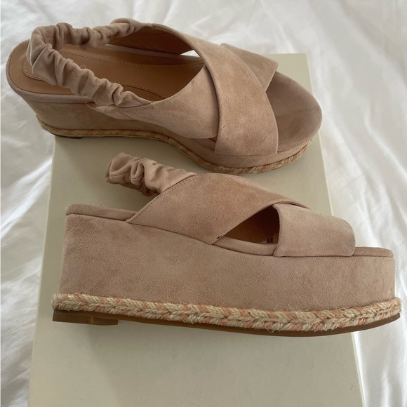 Joie “Garden” Suede Wedge Sandal (Blush color) - Picture 3 of 7